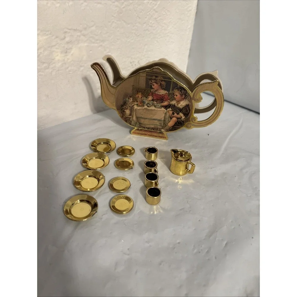 Childs toy Vintage Tea Set & Box  To‎ Tea 1988 Shackman Co EUC
